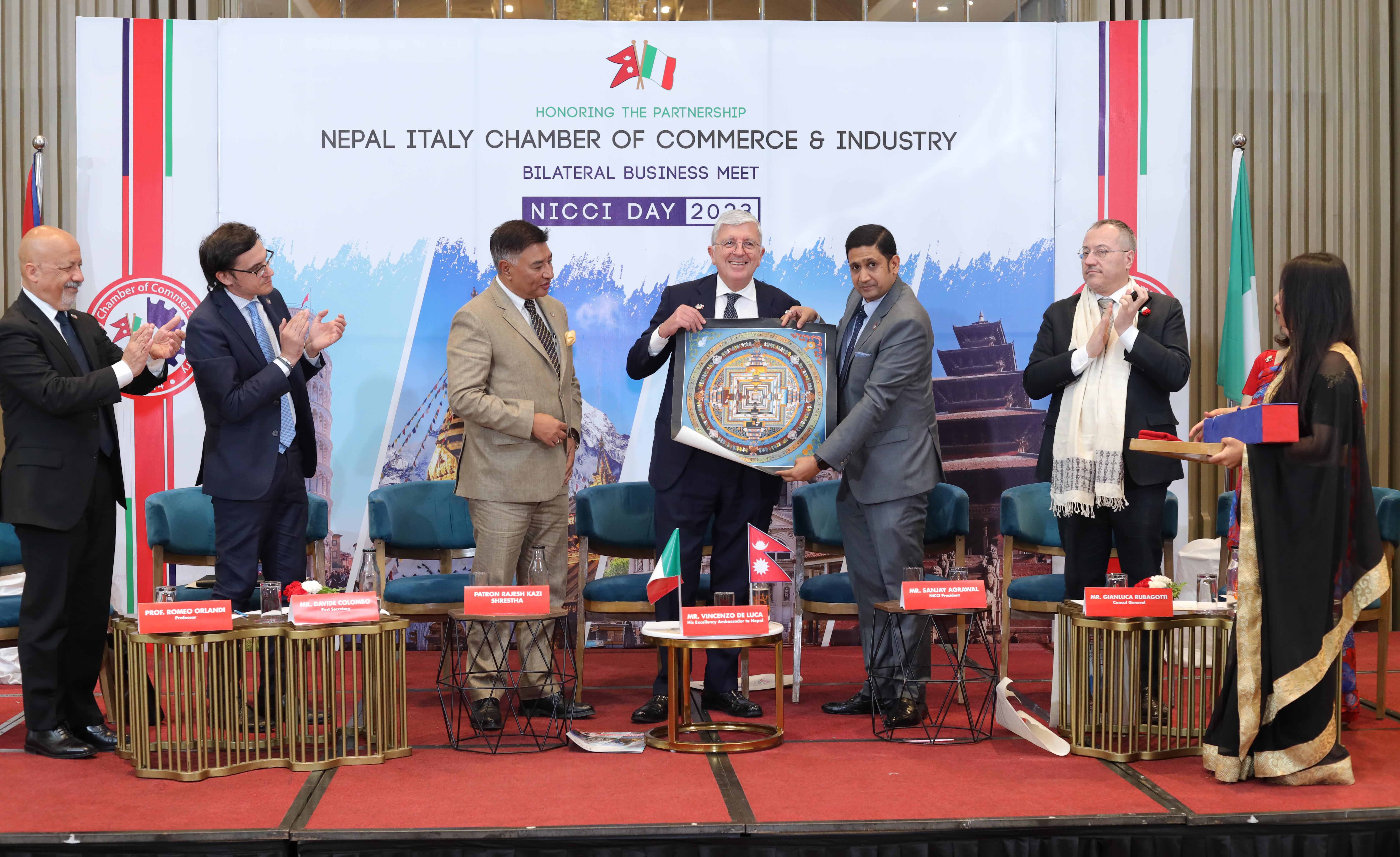 नेपाल इटाली चेम्बर अफ कमर्श एण्ड इण्डष्ट्रीको द्विपक्षीय व्यापार बैठक सम्पन्न