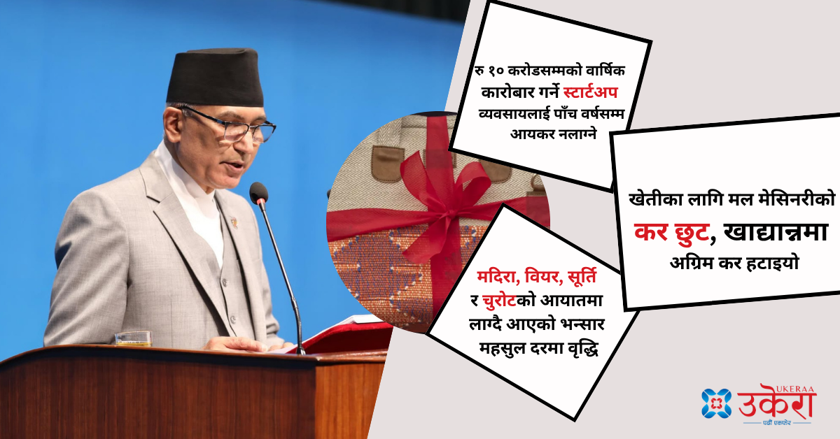 रंगशाला बनाउनेलाई कर छुट, सूचना प्रविधि र स्टार्टअपलाई पनि सहुलियत