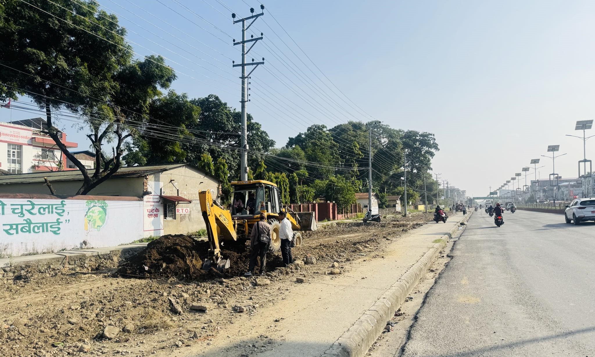 नयाँ ठेक्का लगाइएको बुटवलको मुख्य सडकको काम शुरू