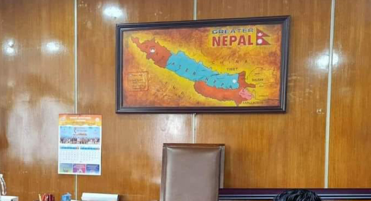 बालेनले राखे आफ्नो कार्यकक्षमा 'ग्रेटर नेपाल'को नक्सा