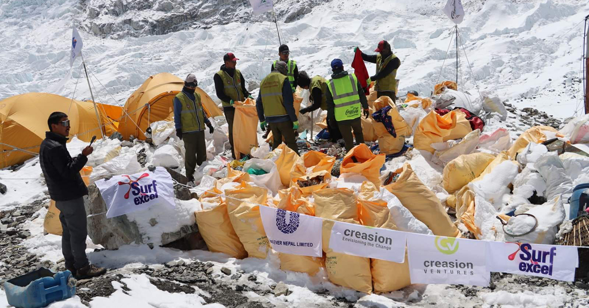 सगरमाथासहित चार हिमालबाट ३५ टन फोहोर संकलन