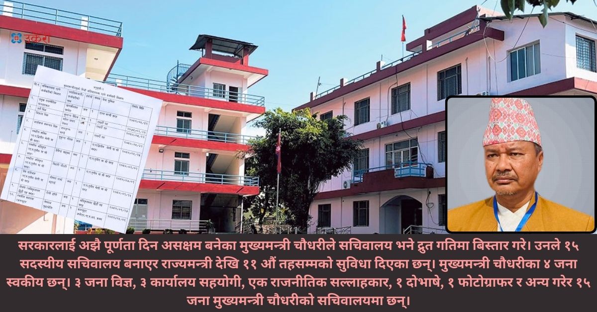 सुविधाभोगी लुम्बिनीका मुख्यमन्त्री डिल्ली चौधरी: जम्बो सचिवालय, तीन ठाउँमा आवास