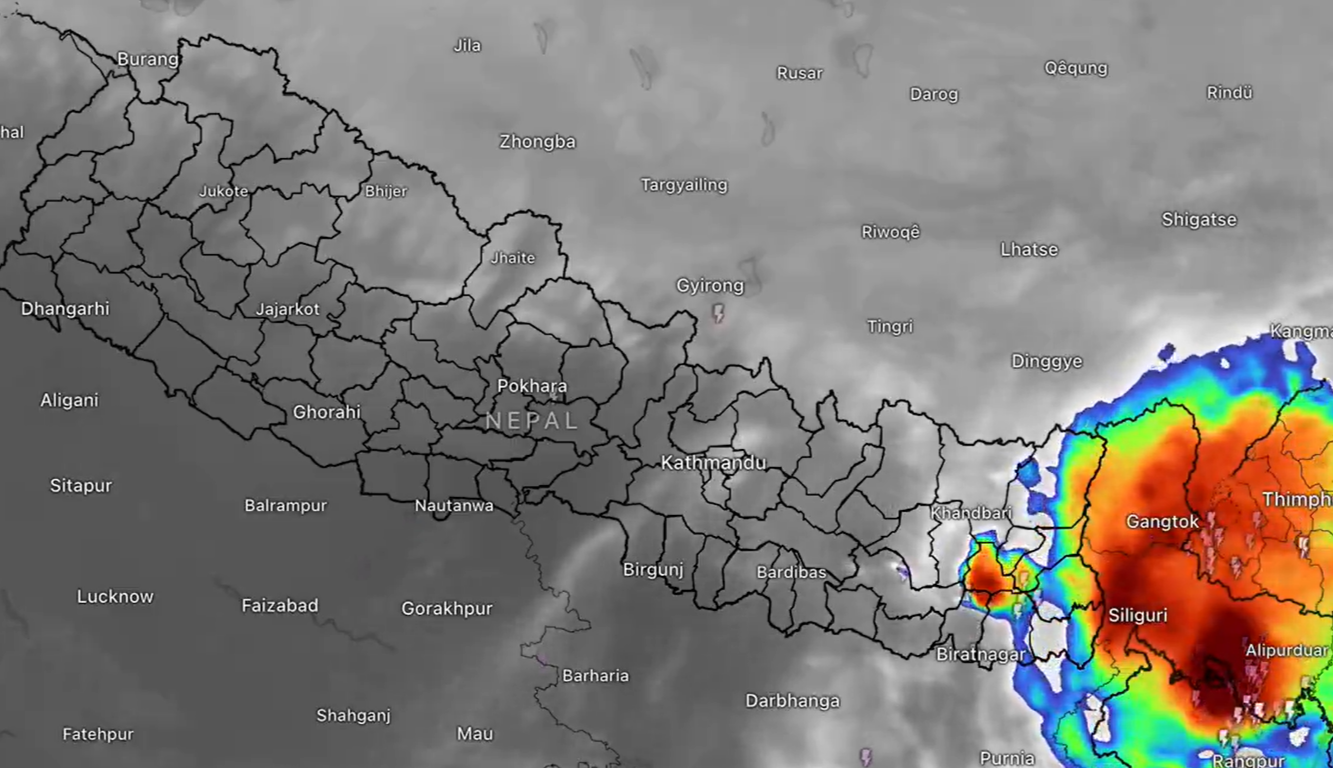 कोशीका विहानैदेखि वर्षा, अपरान्हपछि काठमाडौंमा पनि पानी पर्ने