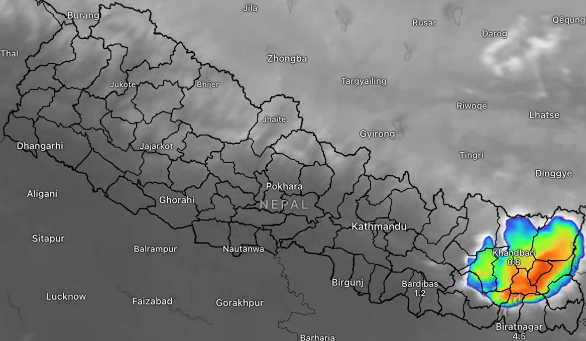 मौसम पूर्वानुमान : कोशी प्रदेशका थोरै स्थानमा हल्कादेखि मध्यम वर्षाको सम्भावना