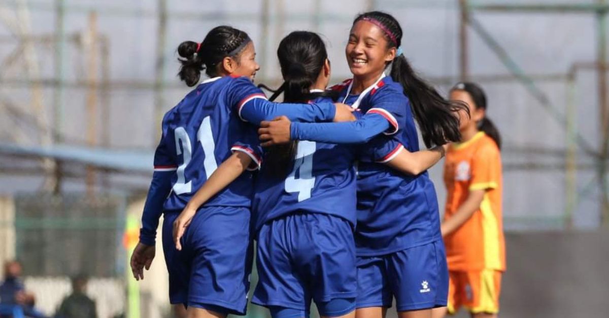 साफ यू-१६ महिला फुटबल : दोस्रो खेलमा नेपालको सहज जित, भुटान ३-० गोलले पराजित