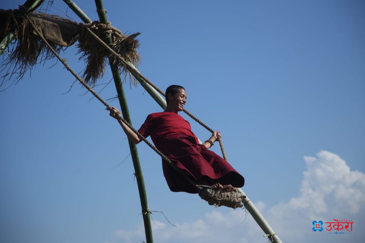 दशैँमा भुईँ छाड्ने प्रचलन, तर दुर्लभ हुँदै गयो लिङ्गे पिङ