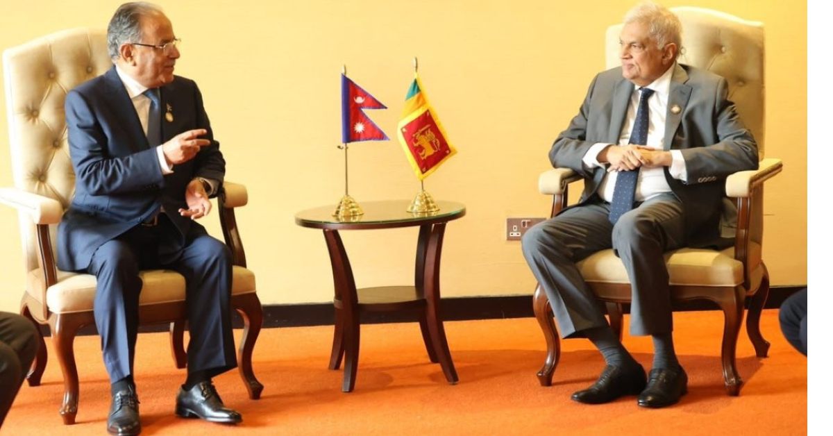 प्रधानमन्त्री प्रचण्ड र श्रीलंकाली राष्ट्रपति विक्रमासिंघेबीच युगान्डामा भेटवार्ता
