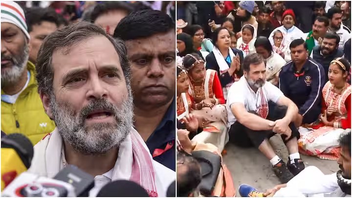 मोदीले प्राणप्रतिष्ठाको पूजा गर्दा राहुल गान्धीलाई मन्दिर प्रवेशमा रोक, बसे धर्ना