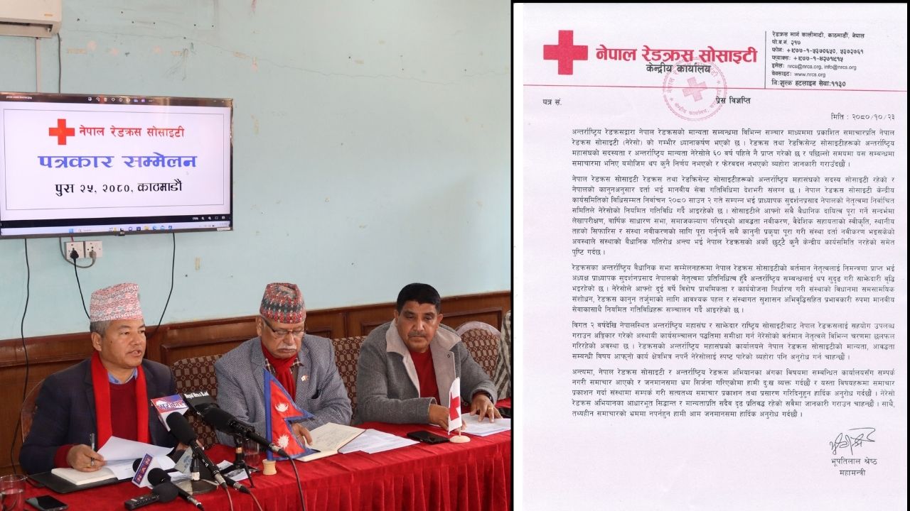 ‘नेपाल रेडक्रसको अन्तर्राष्ट्रिय सम्बन्धन खारेज भएको गलत’