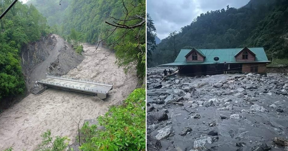 ताप्लेजुङमा बाढीले तीन घर बगायो, पहिरोमा चार जना बेपत्ता