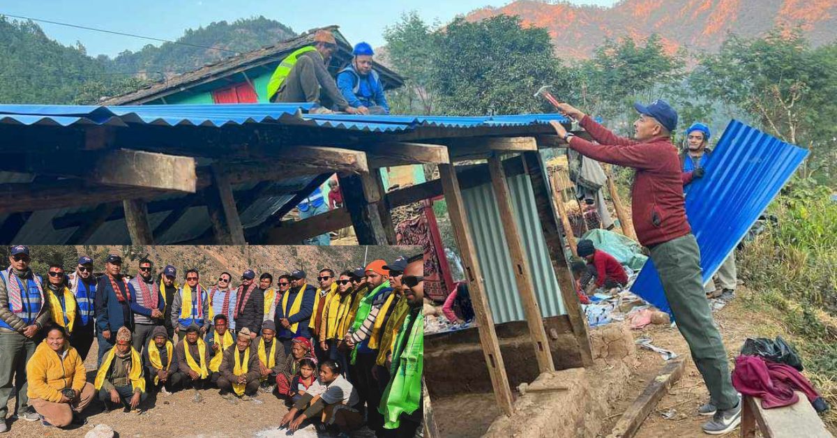 जाजरकोट भूकम्प पीडितका लागि तरूण दलले गर्यो ७२ अस्थायी टहरा निर्माण