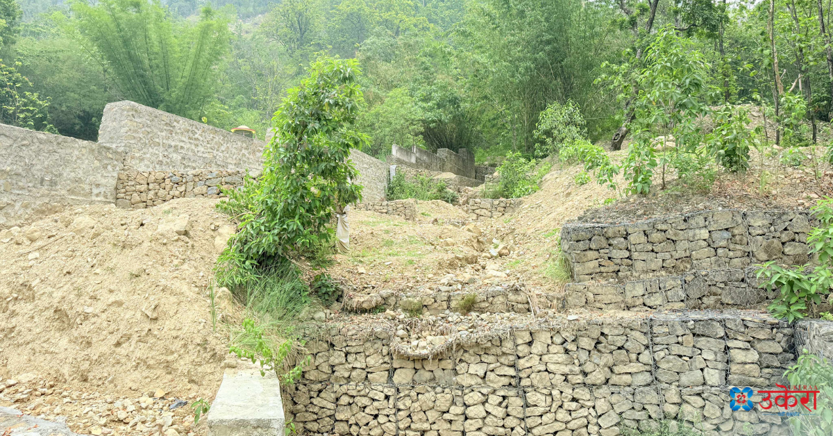 बुटवलको चुरे पहाडमा पहिरो रोकथामका उपाय गरिएको।